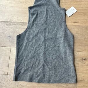Gray Mock Neck Sleeveless Top